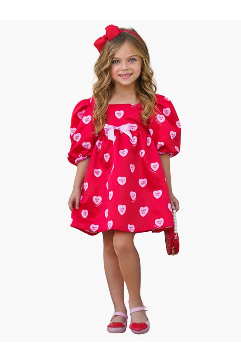 formal girls valentines dress Sweethearts Puff Sleeve Valentine's Day Dress (Women)