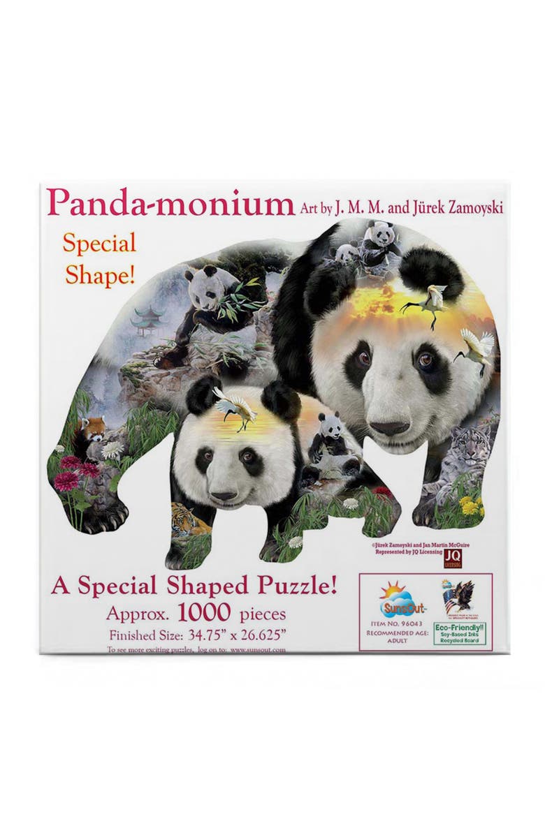 Sunsout Panda-Monuim 1000 piece Jigsaw Puzzle for Adults Special Shape, Alternate, color, Multicolor