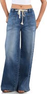HINT OF BLU Stellar Tie Straight Leg Jeans