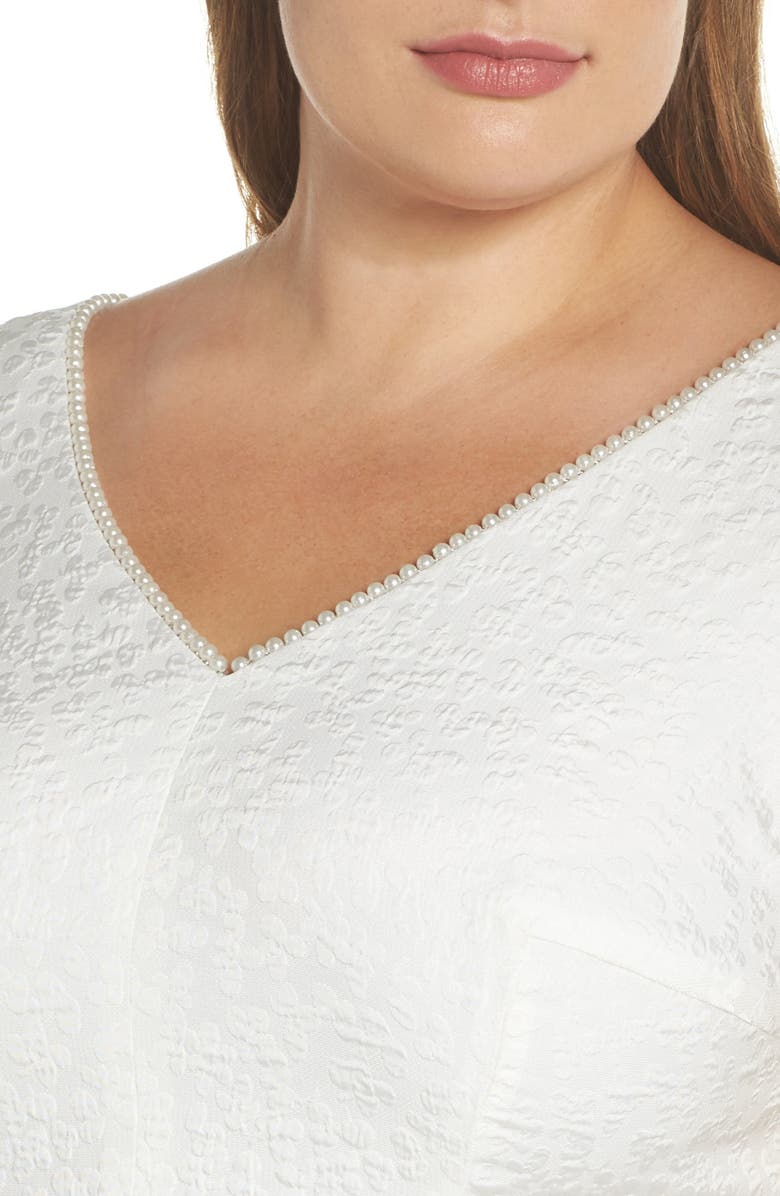 London Times Textured Fit & Flare Dress, Alternate, color,