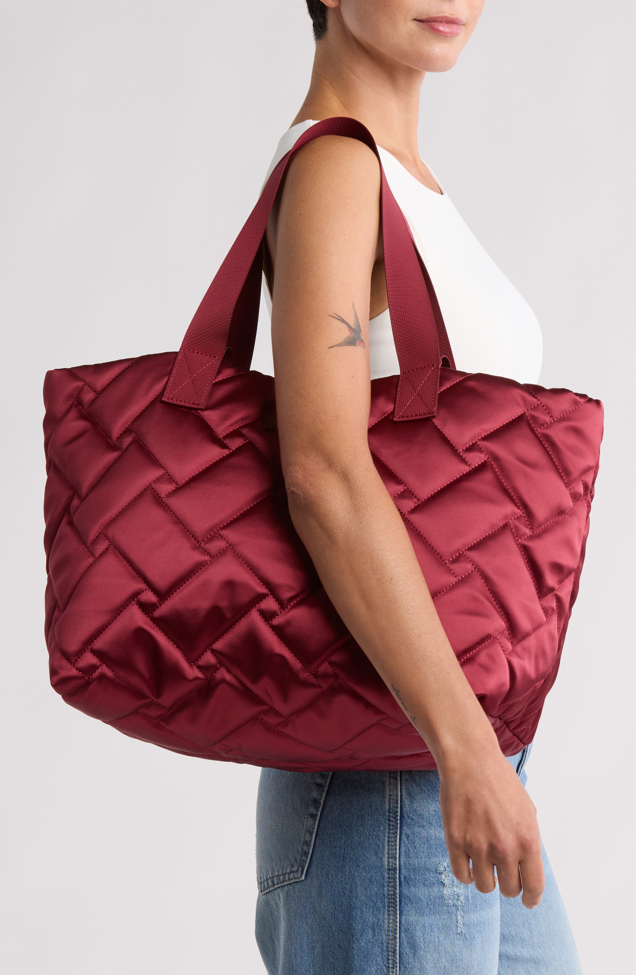 Kurt Geiger London Recycled Polyester Quilted Shopper Bag, Alternate, color, 