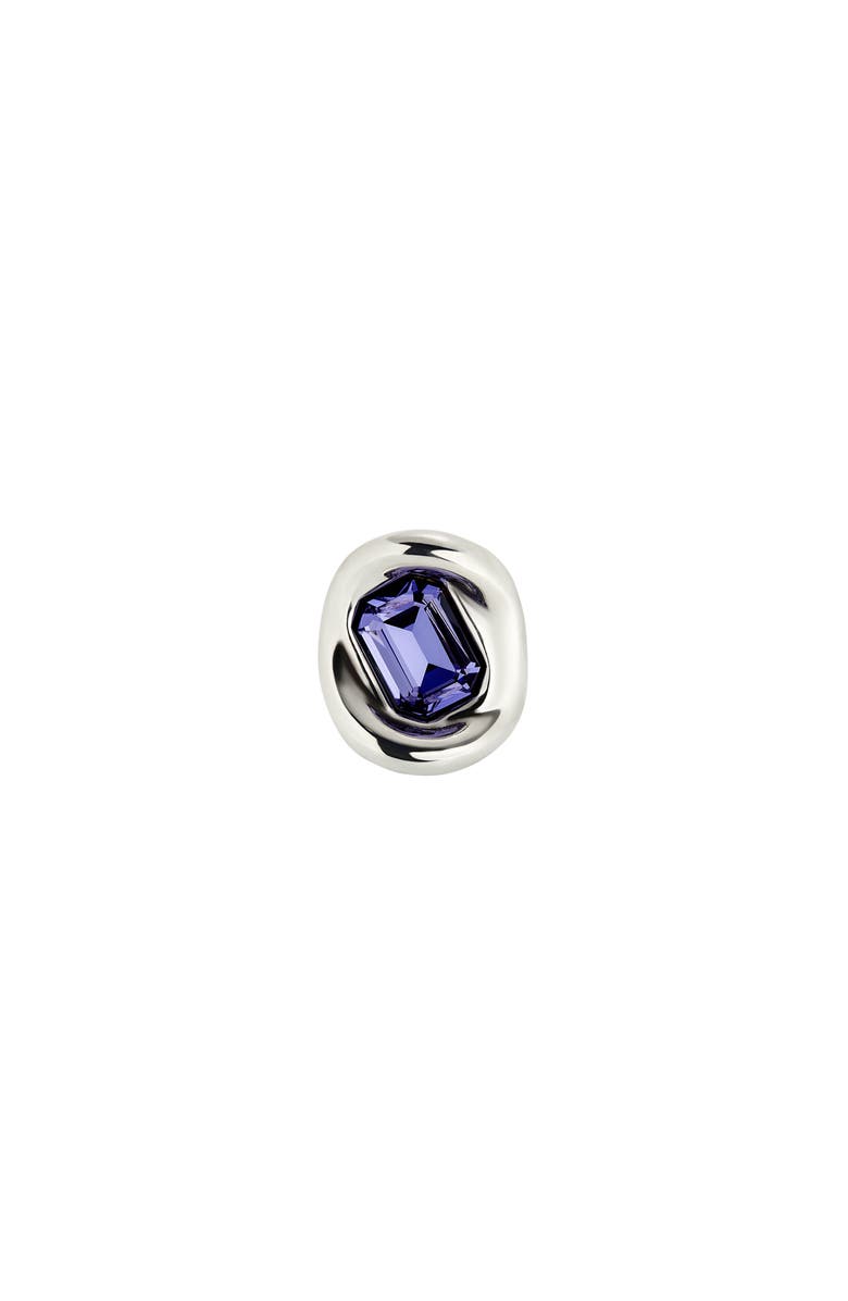 UNODE50 Sterling Silver-Plated Ring With Purple Crystal, Alternate, color, Metallic Silver