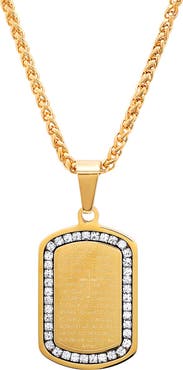 STEELTIME Men's Prayer Tag Pendant Necklace