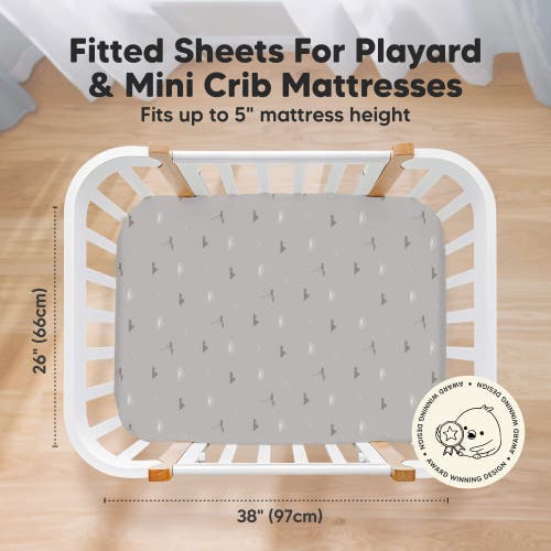 Keababies Soothe Fitted Mini Crib Sheet In Gray