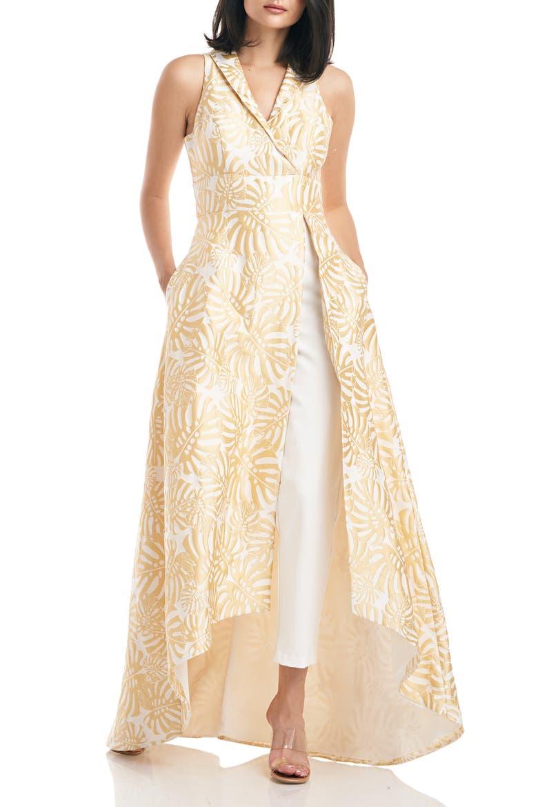 Eugenia Walk Thru Sleeveless Gown, Main, color, BUTTER