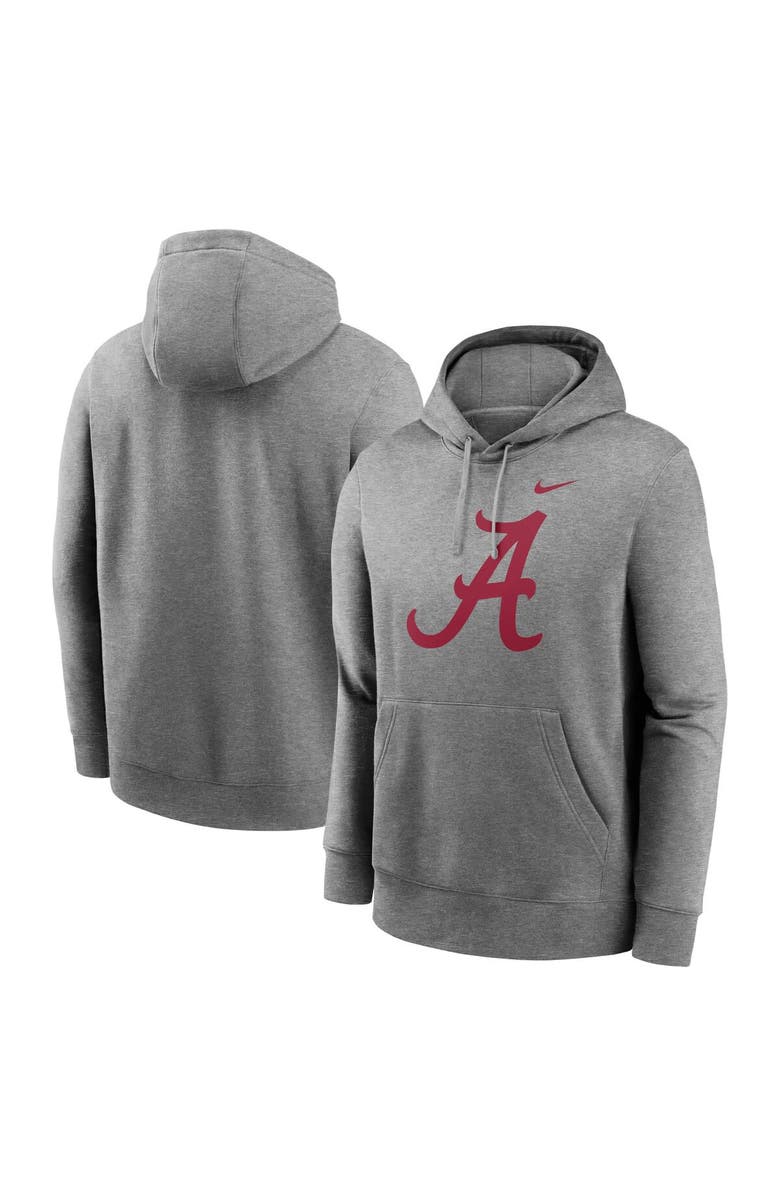 Nike Men's Nike Heather Gray Alabama Crimson Tide Primetime Evergreen Club Fleece Pullover Hoodie, Main, color, Heather Gray