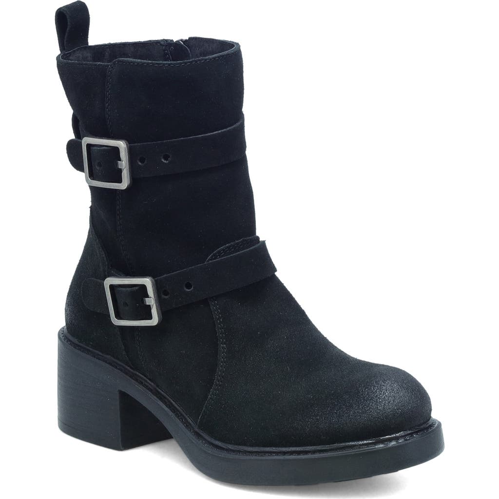 Miz Mooz Bethani Moto Bootie In Black Suede