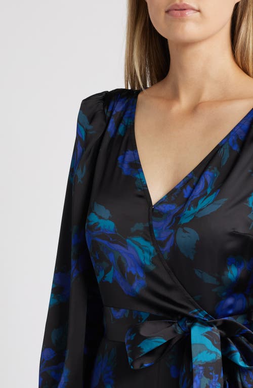 CHELSEA28 CHELSEA28 RUFFLE LONG SLEEVE FAUX WRAP MAXI DRESS