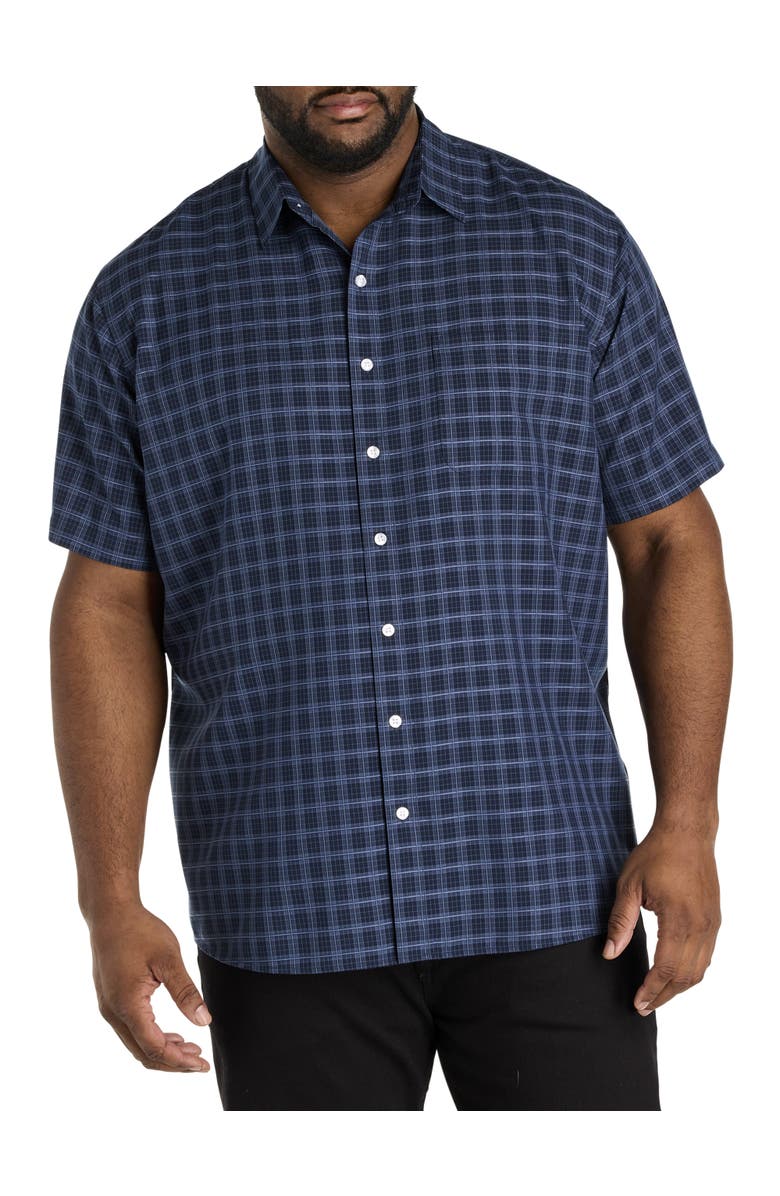 Harbor Bay by DXL Big & Tall Microfiber Large Plaid Sport Shirt, Main, color, 