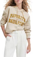 Favorite Daughter The Cropped Collegiate Cotton Blend Hoodie