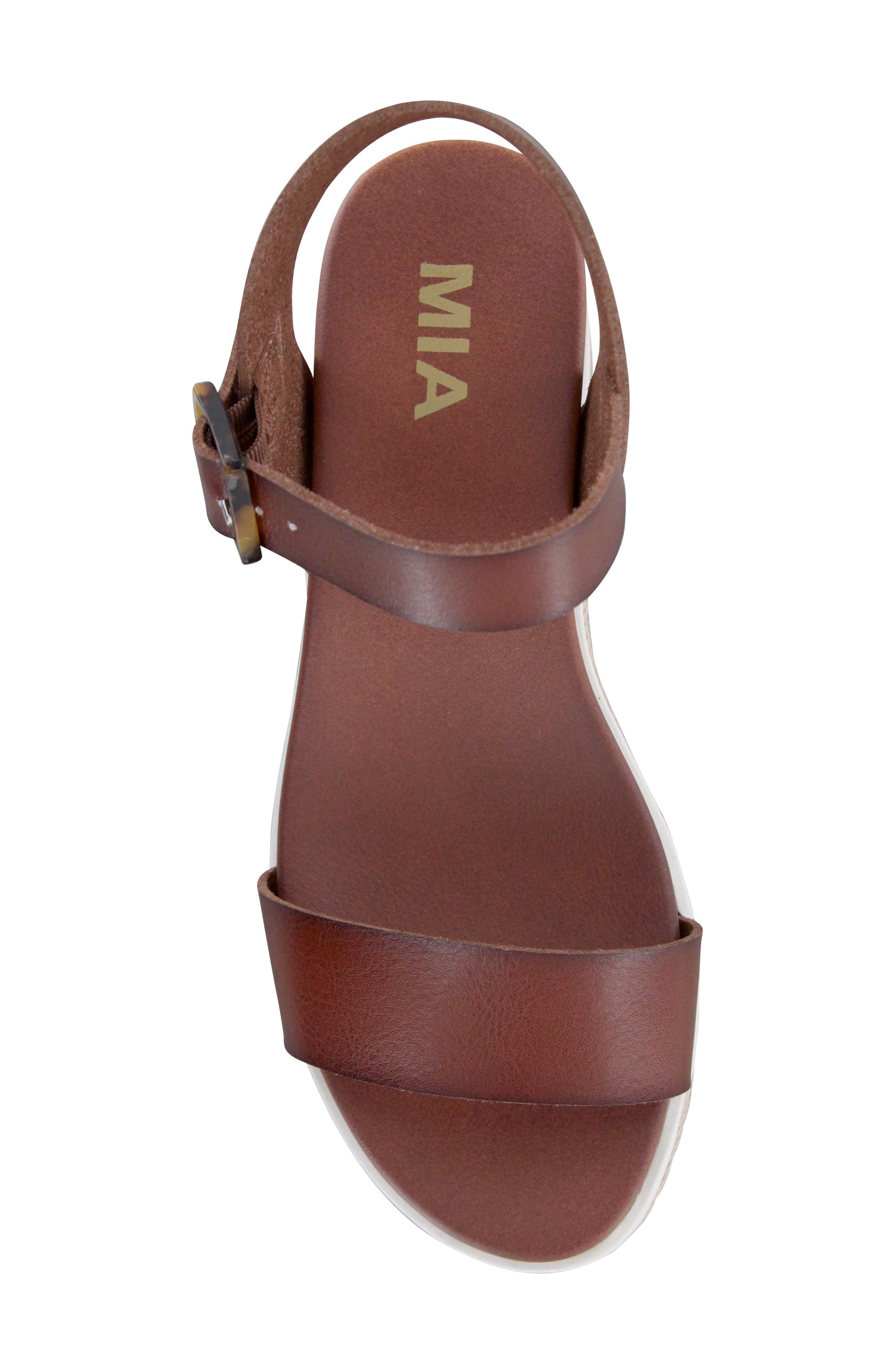 Kiera Espadrille Platform Sandal, Alternate, color, COGNAC