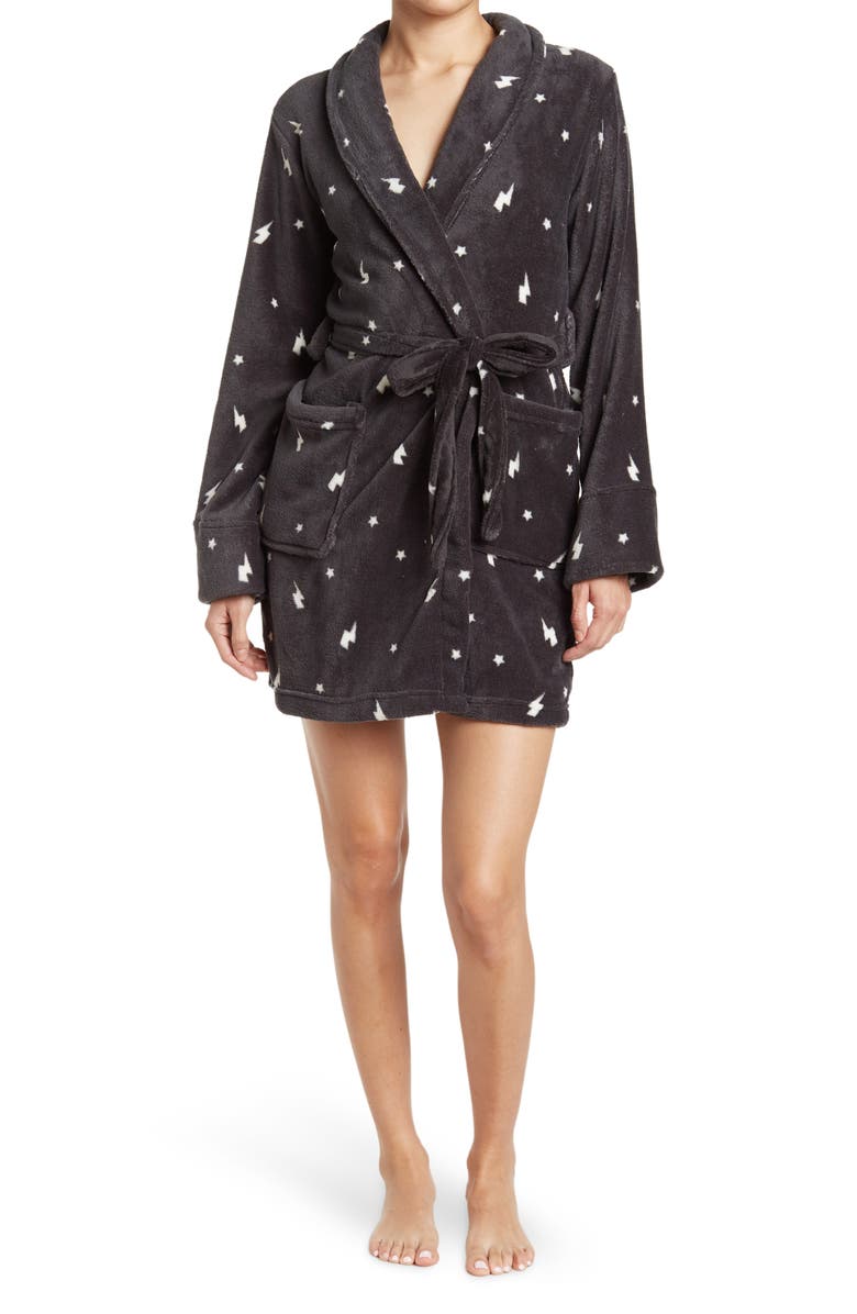 COZY ZOE Plush Tie Waist Robe, Main, color, 