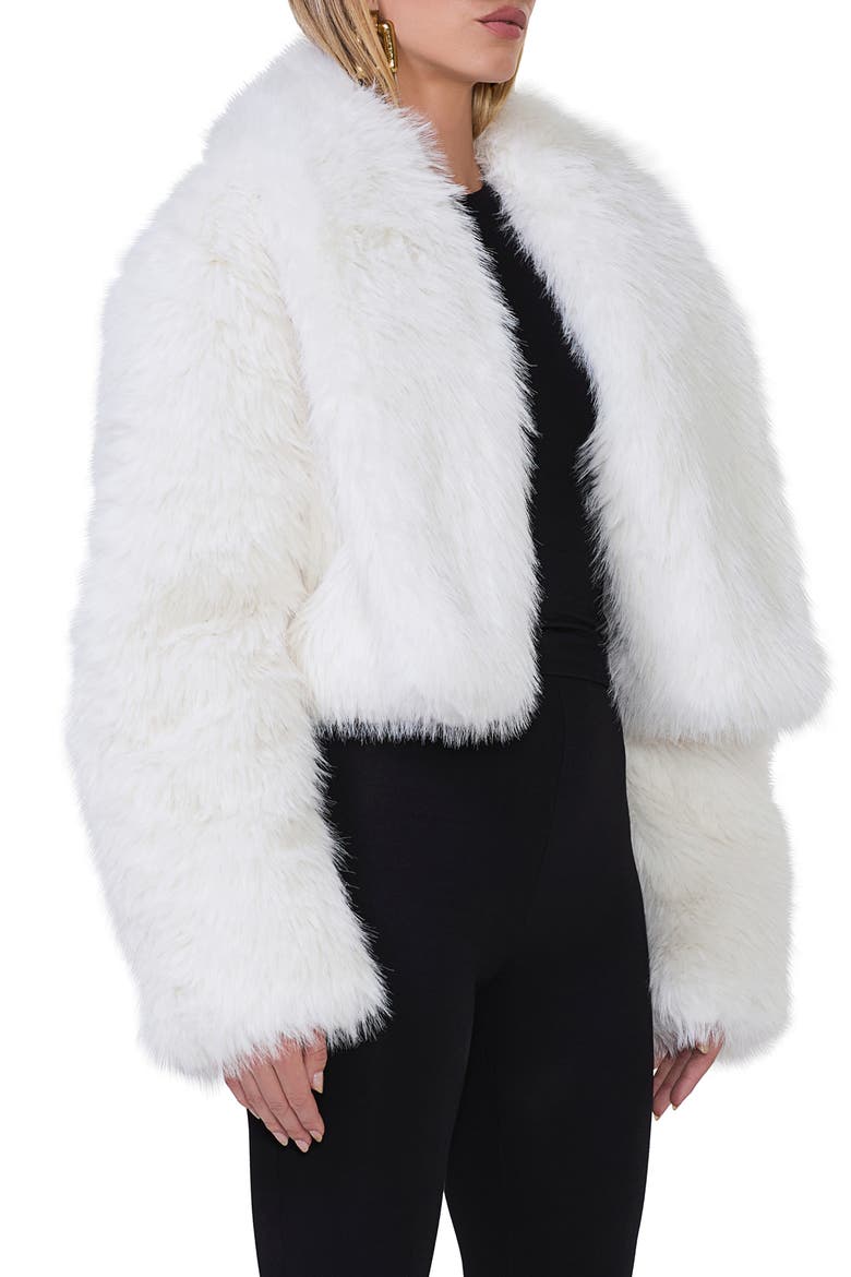 Stephanie Faux Fur Jacket, Alternate, color, OFF WHITE FUR