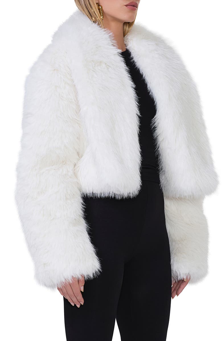 AFRM Stephanie Faux Fur Jacket, Alternate, color, Off White Fur