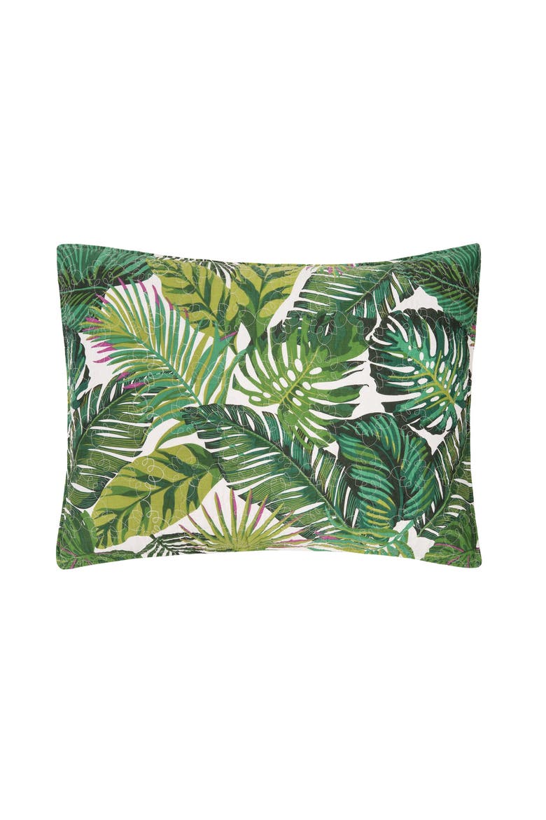Waialea Bay Tropical Cotton Quilt Set  - Reversible and Machine Washable, Alternate, color, Green