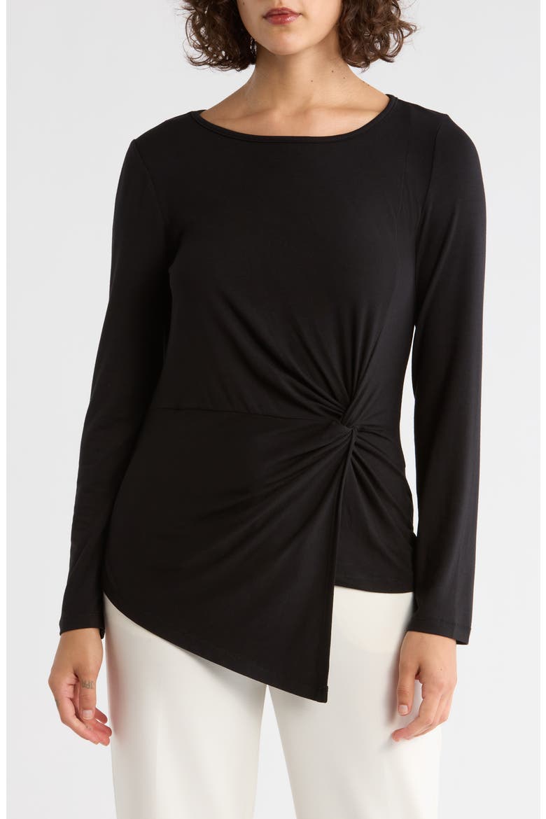 Side Knot Top, Main, color, BLACK