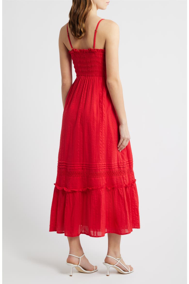Magnolia Ruffle Trim Maxi Dress, Alternate, color, GOJI BERRY
