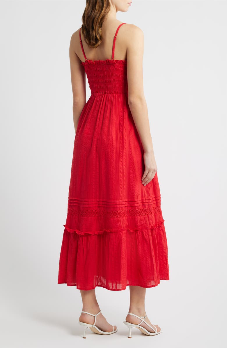 Cleobella Magnolia Ruffle Trim Maxi Dress, Alternate, color, Goji Berry