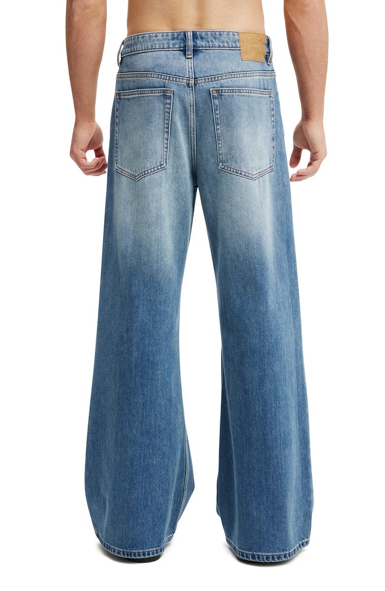 Cotton On Men's Baggy Bootcut Jean, Alternate, color, Nebraska Blue