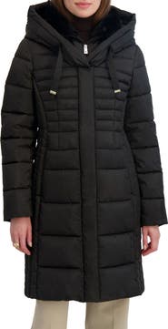 Tahari Casey Hooded Bib Puffer Coat