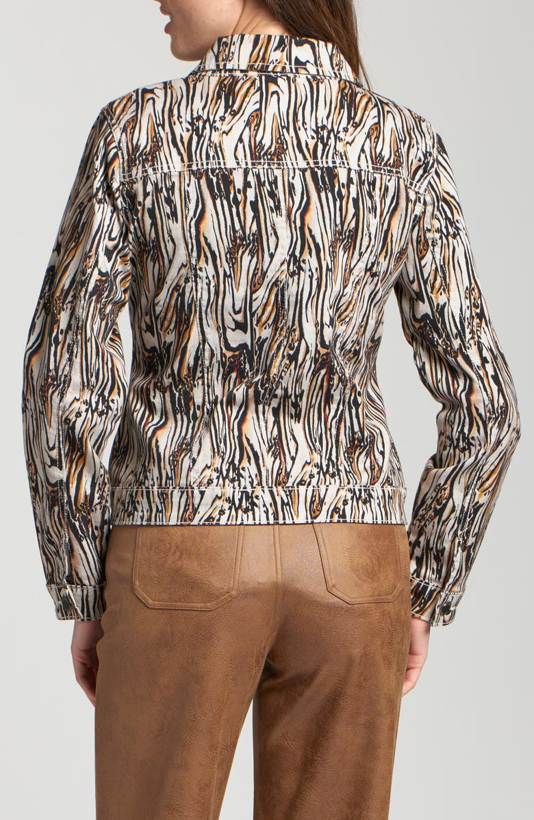 APNY Printed Denim Jacket, Alternate, color, Off White/ Black