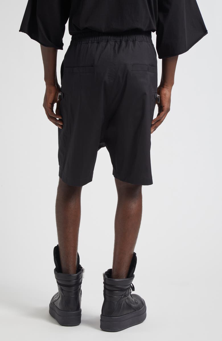 Rick Owens Bauhaus Bela Drawstring Cargo Shorts, Alternate, color, Black