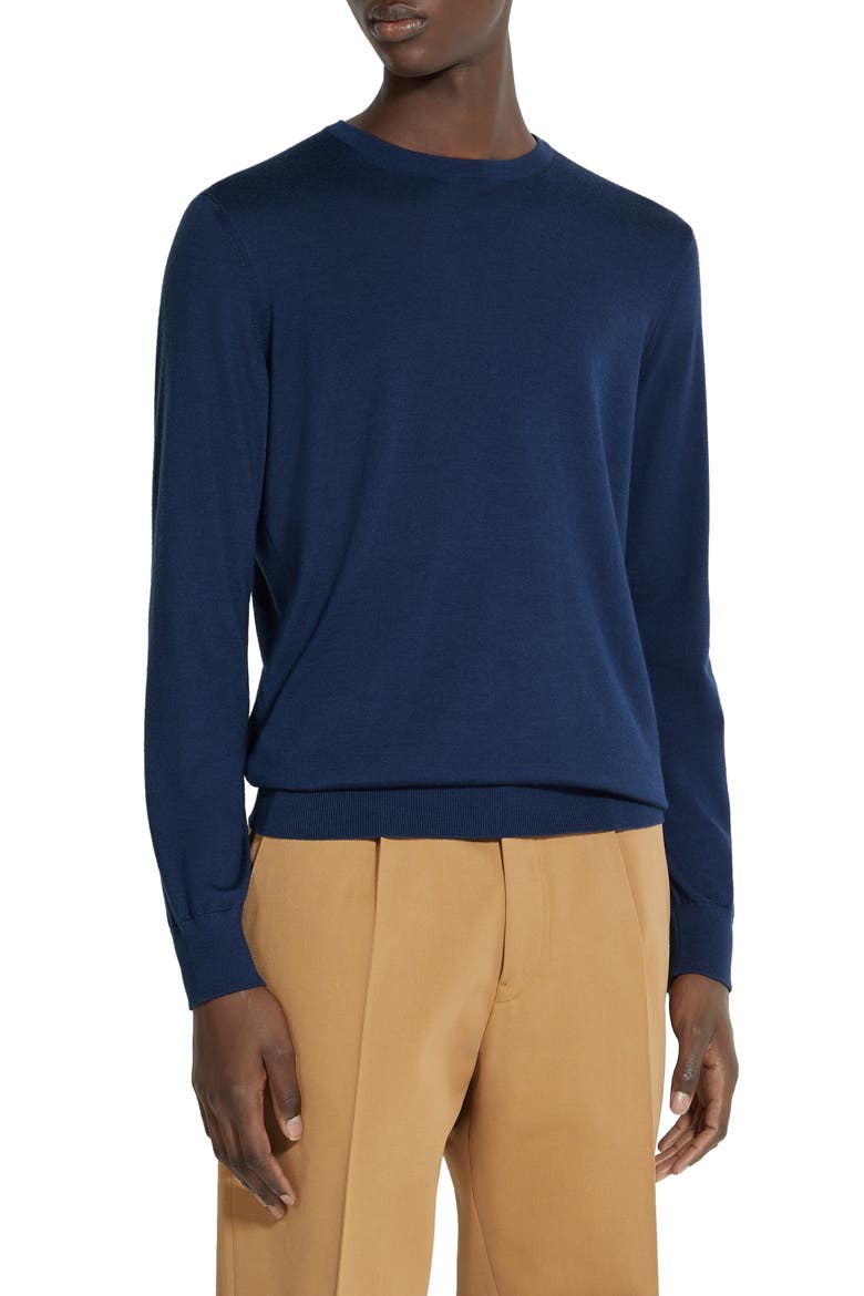 Cashseta Cashmere & Silk Sweater, Main, color, BLUE CIANO