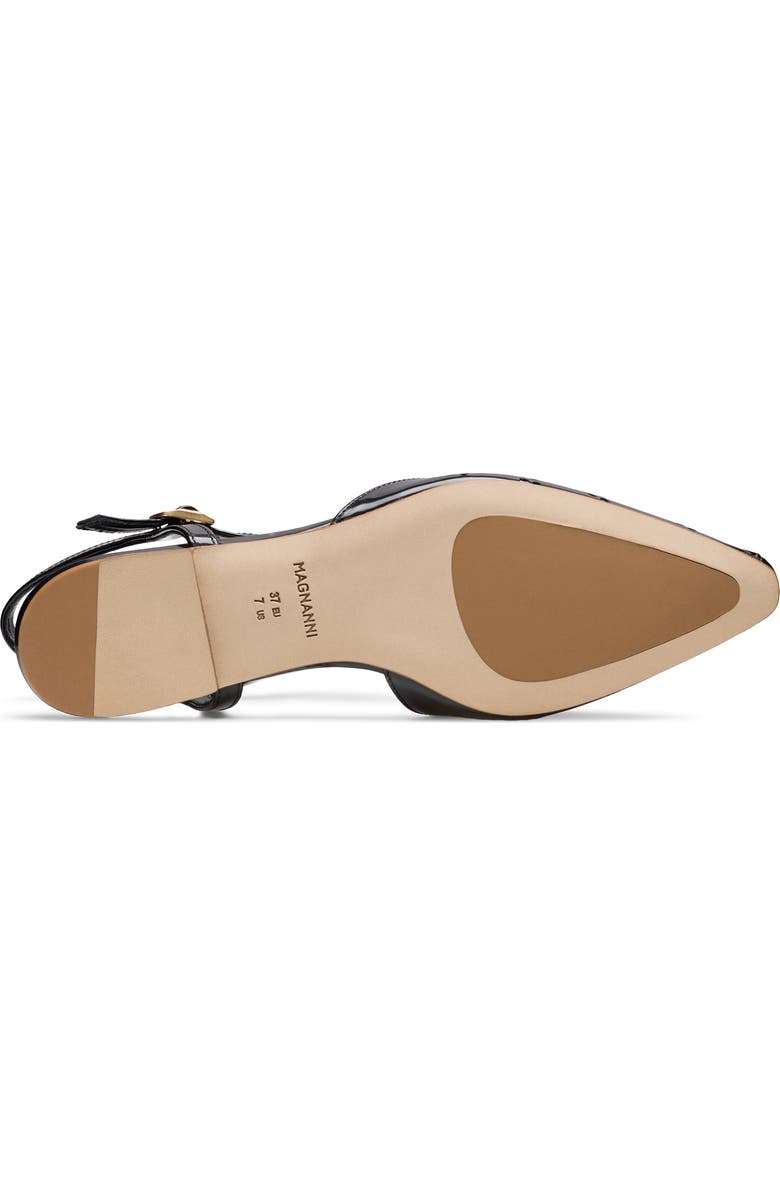 Magnanni Siona Ankle Strap Pointed Toe Flat, Alternate, color, Black