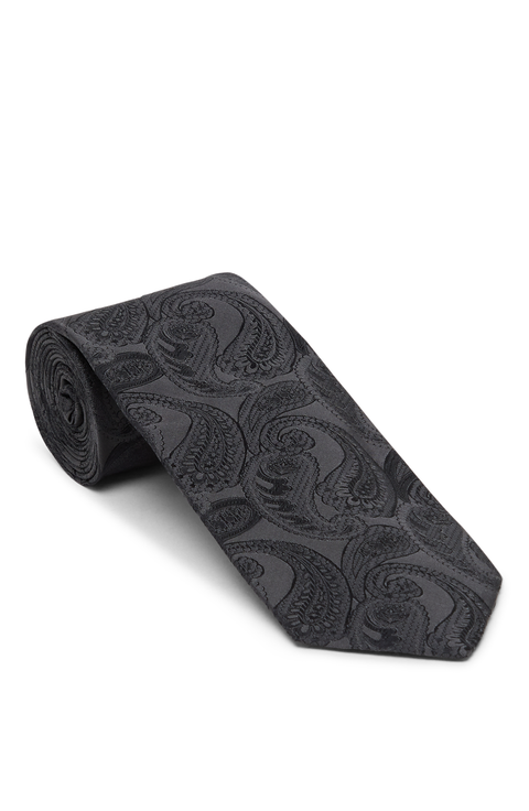 【関税＆送料込み】Brunello Cucinelli Ties Silk tie with pattern for Man in Medium Grey | Brunello