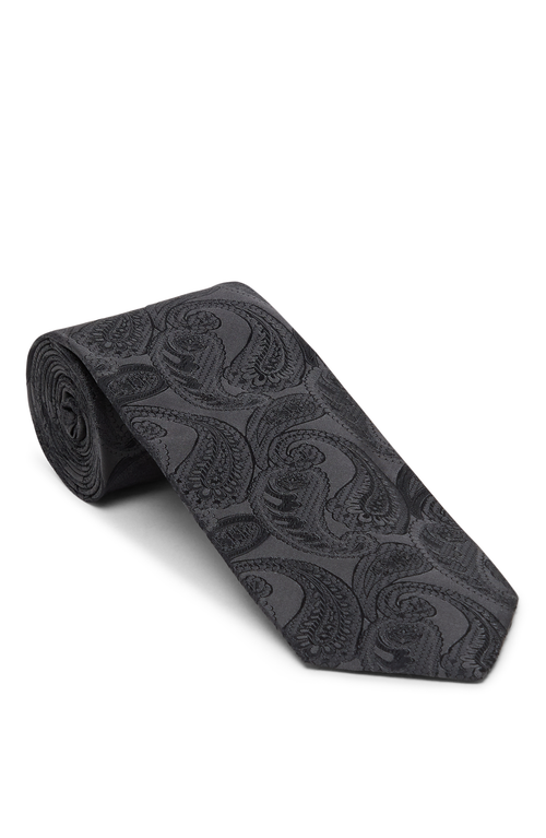 Brunello Cucinelli Paisley Silk Tie In Gray