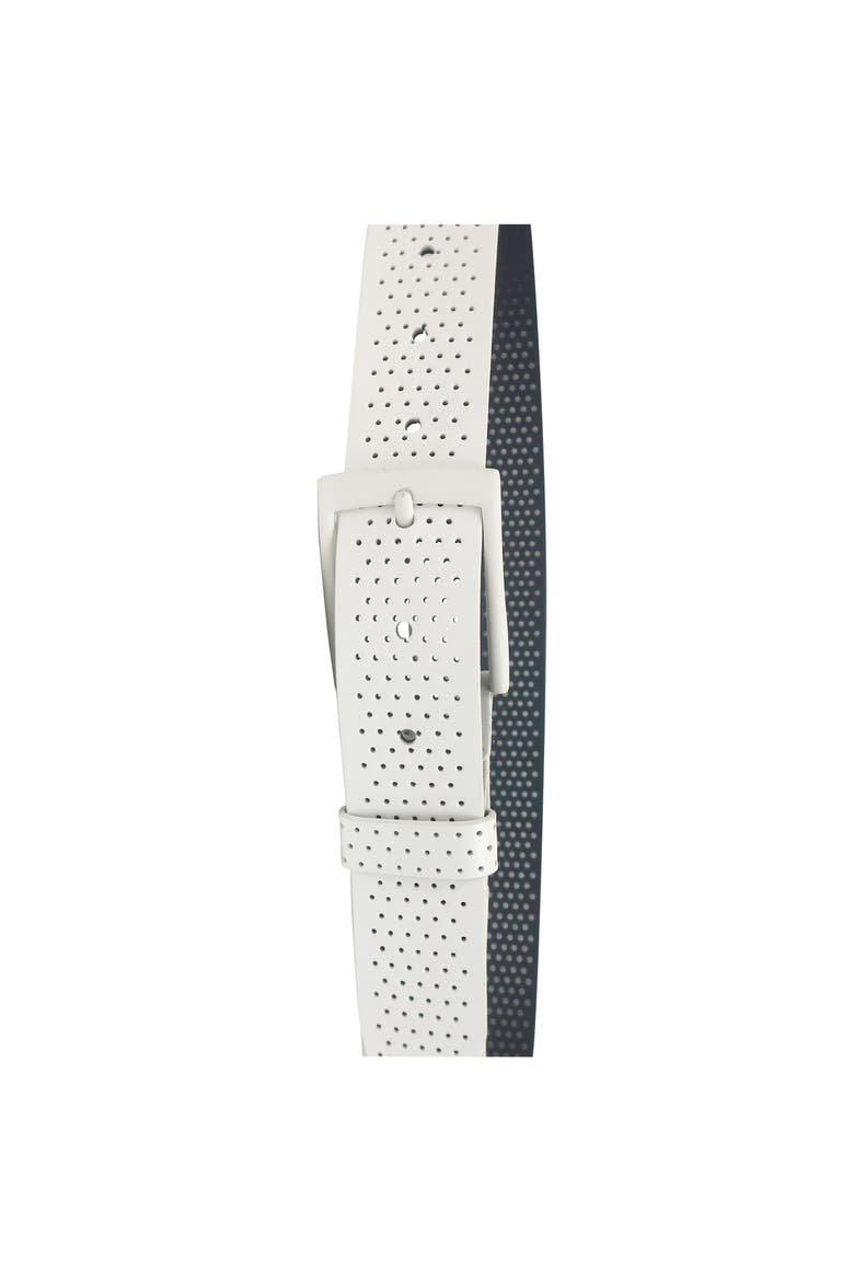 Comfort Stretch Perforated Leather Golf Belt, Alternate, color, White