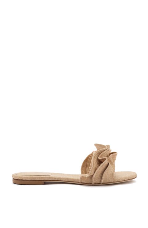 Ivy Ruffle Flat Mule