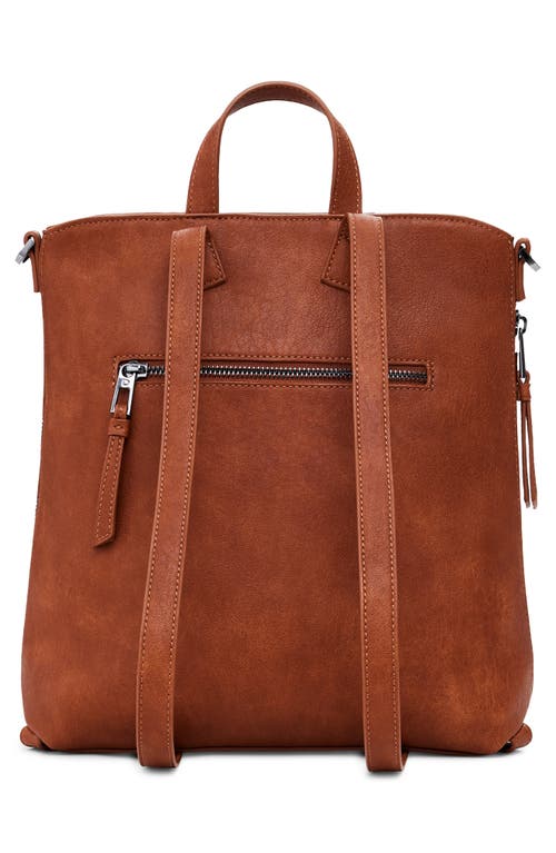 Desigual Mini Embroidered Faux Leather Backpack In Camel