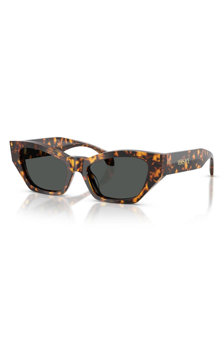 Versace 53mm Cat Eye Sunglasses, Alternate, color, Havana Tortoise / Dark Grey