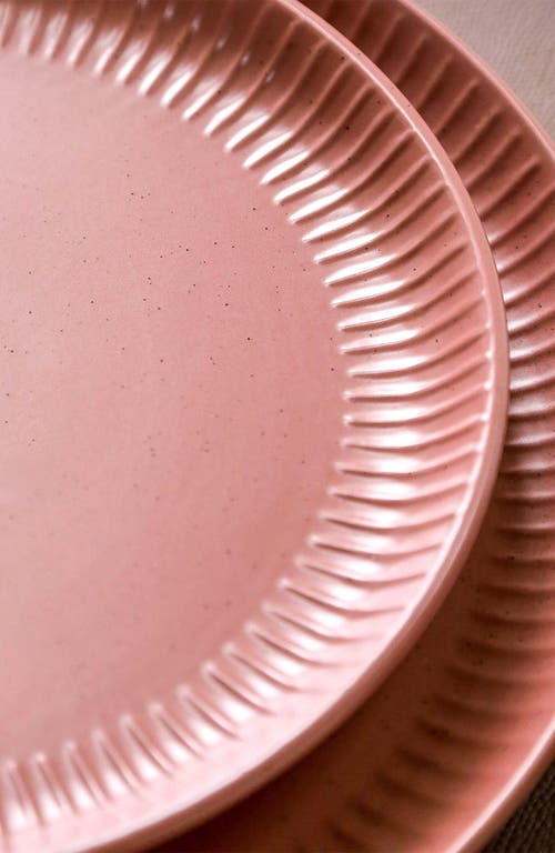 Stone Lain Logan Stoneware 12-piece Dinnerware Set In Burgundy