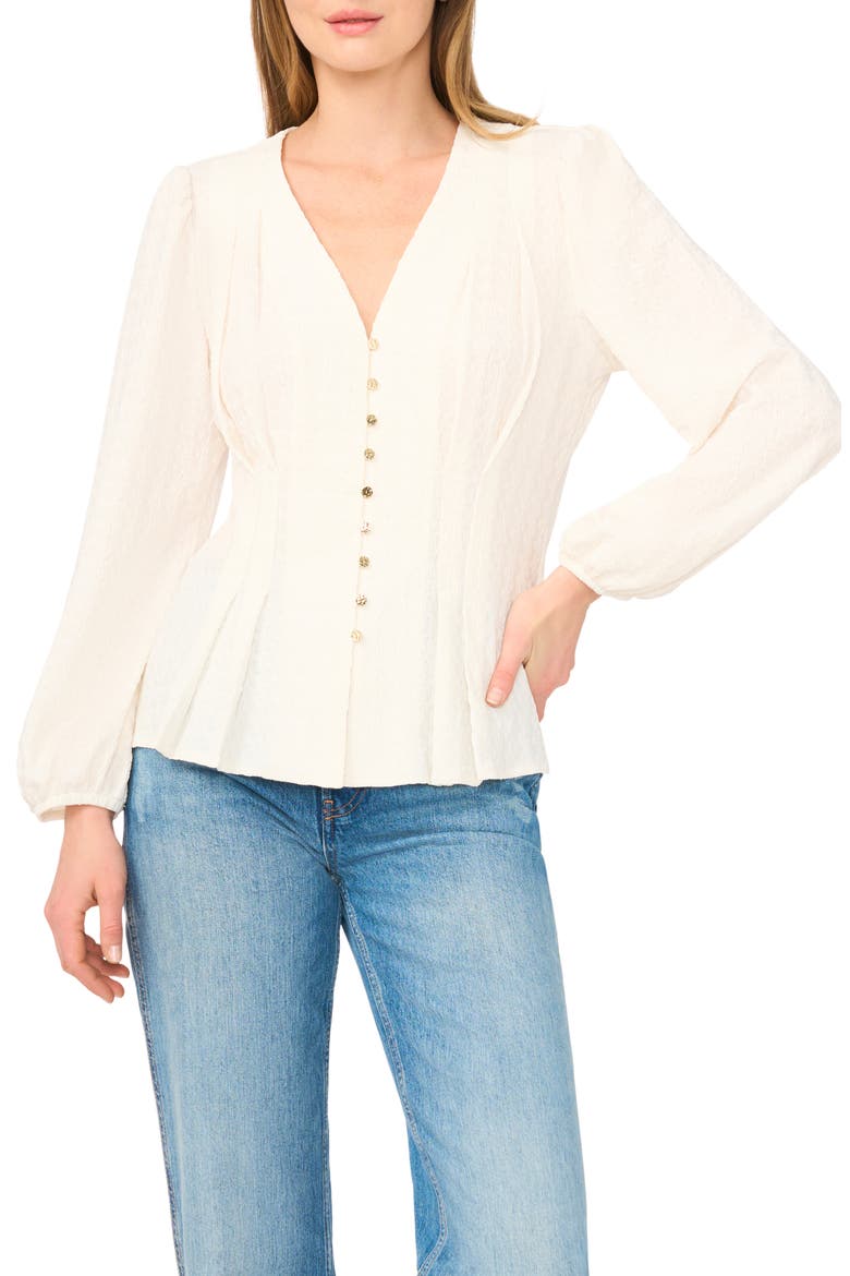 Textured Long Sleeve Top, Main, color, NEW IVORY