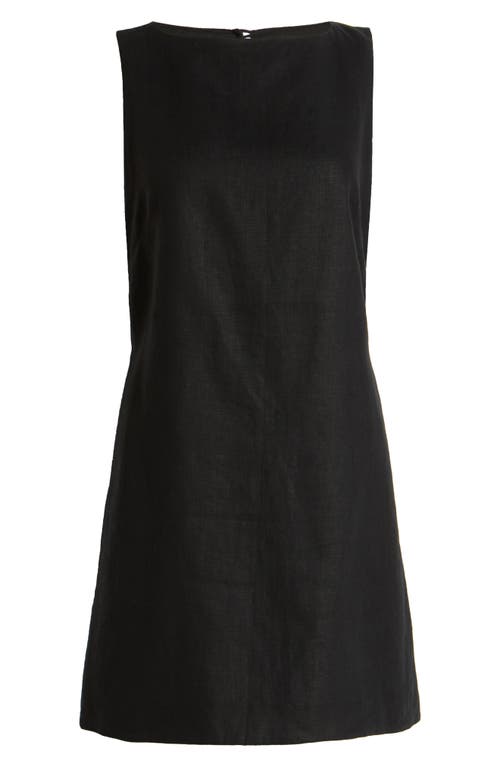 Faithfull The Brand Kelly Linen Minidress In Black
