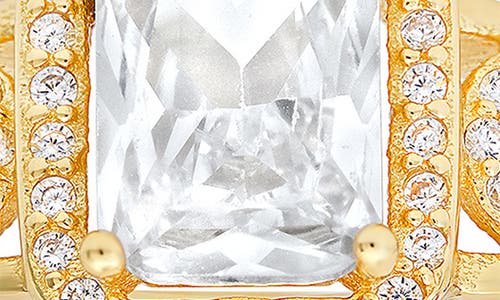 Queen Jewels Sterling Silver Radiant Cut Cubic Zirconia Halo Ring In Gold