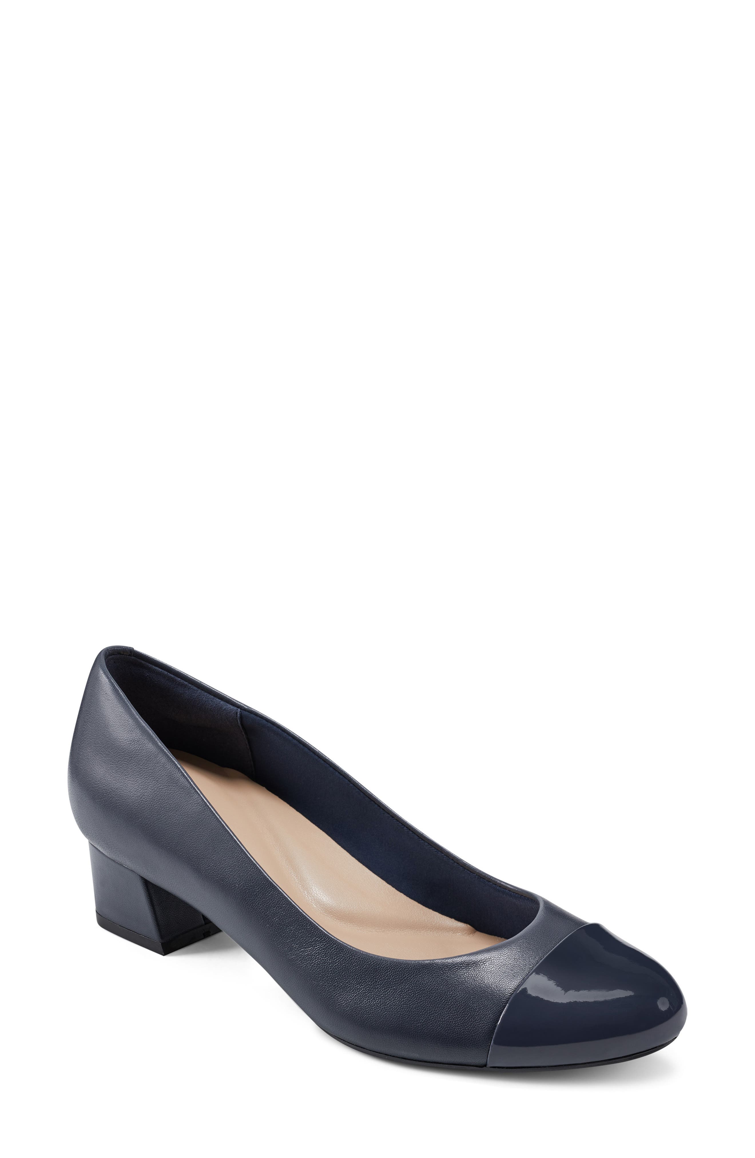 Easy Spirit Lucinda Cap Toe Pump, Main, color, Dark Blue