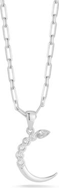 SPHERA MILANO Cubic Zirconia Crescent Moon Pendant Necklace