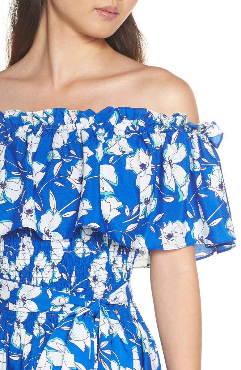 Eliza J Eliza Off the Shoulder Midi Dress, Alternate, color, 