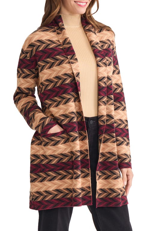 Jones New York Stripe Jacquard Belted Cardigan In Multi