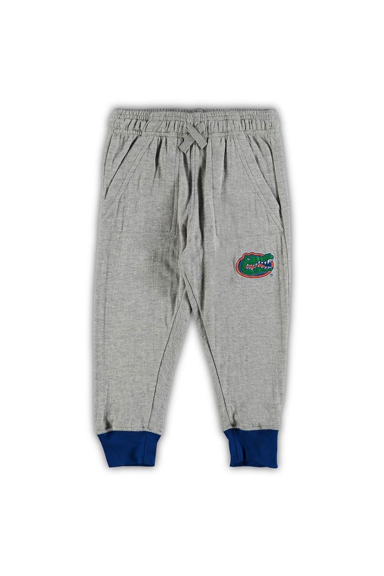 Infant Wes & Willy Heathered Gray/Royal Florida Gators Jie Jie Long Sleeve Bodysuit & Pants Set, Alternate, color, Heather Gray