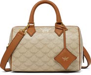 MCM Small Ella Lauretos Boston Coated Canvas Satchel