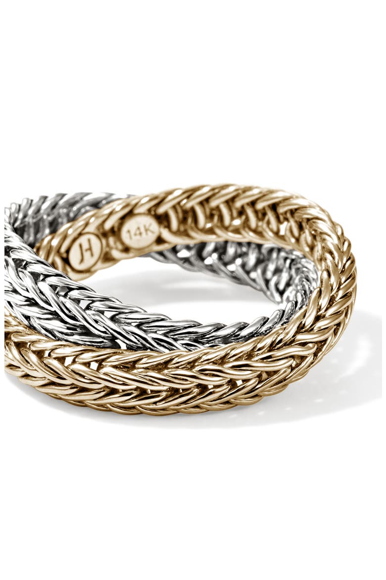Icon Chevron Crossover Ring, 4.5mm, Alternate, color, SILVER AND GOLD