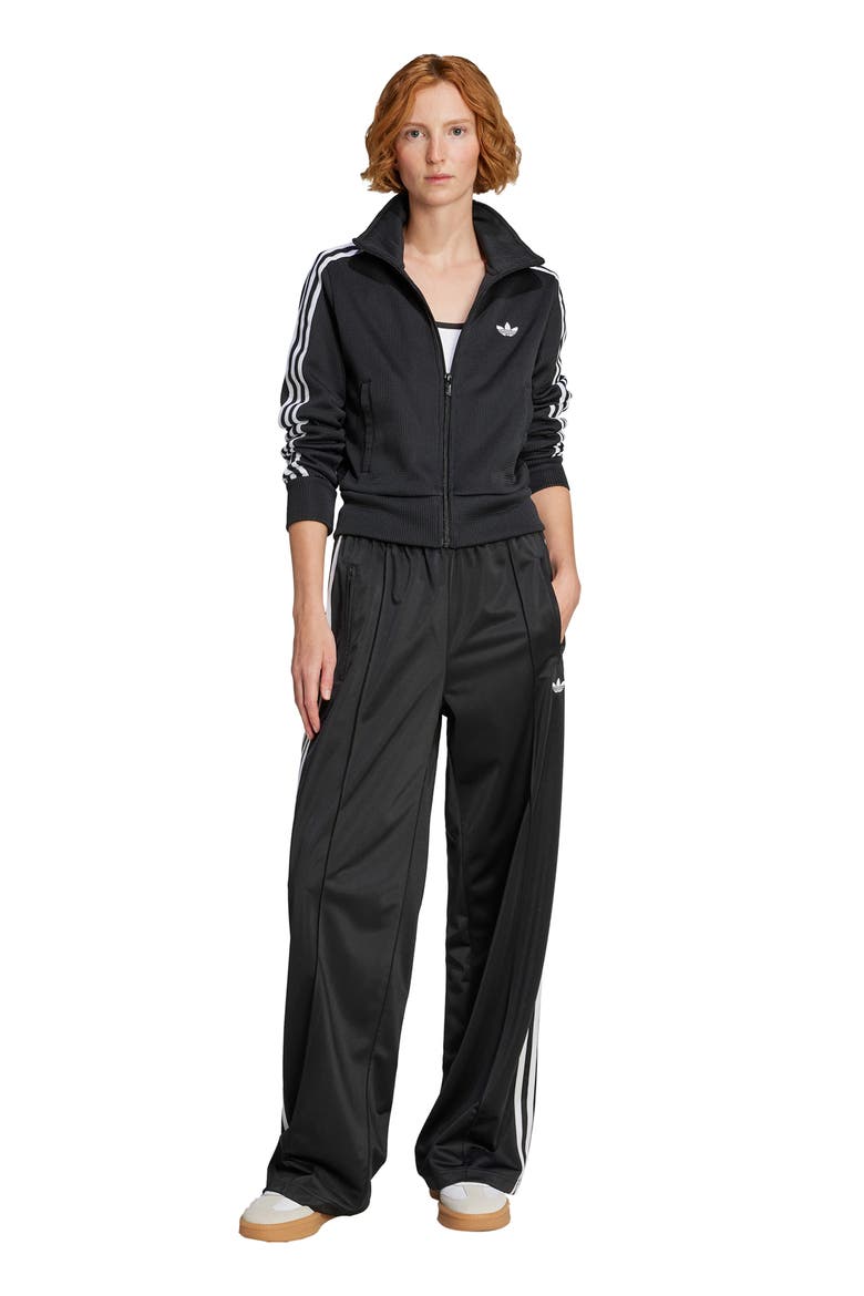 Firebird Adicolor Knit Track Jacket, Alternate, color, BLACK/ WHITE