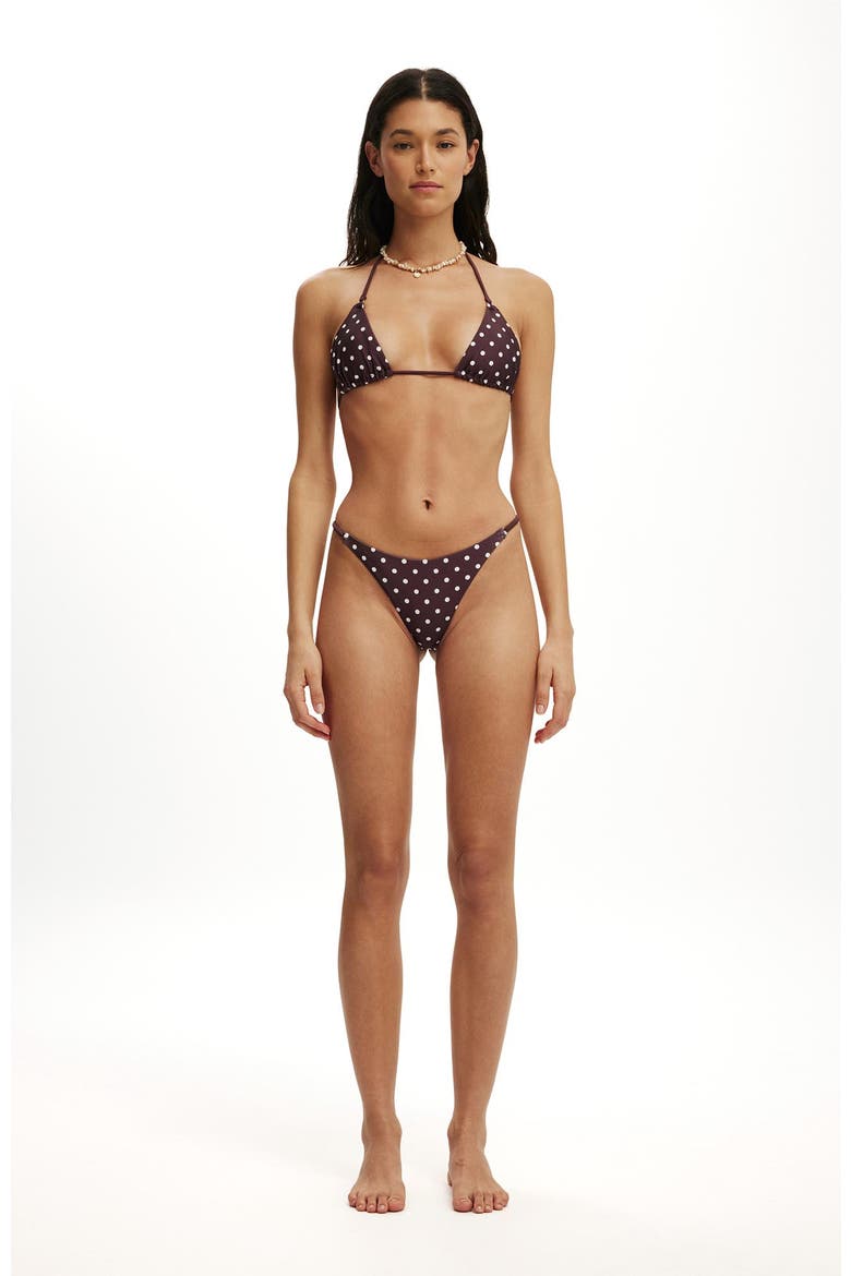 Women's Micro String Thong Bikini Bottom, Alternate, color, Missy Spot Plum Kiss