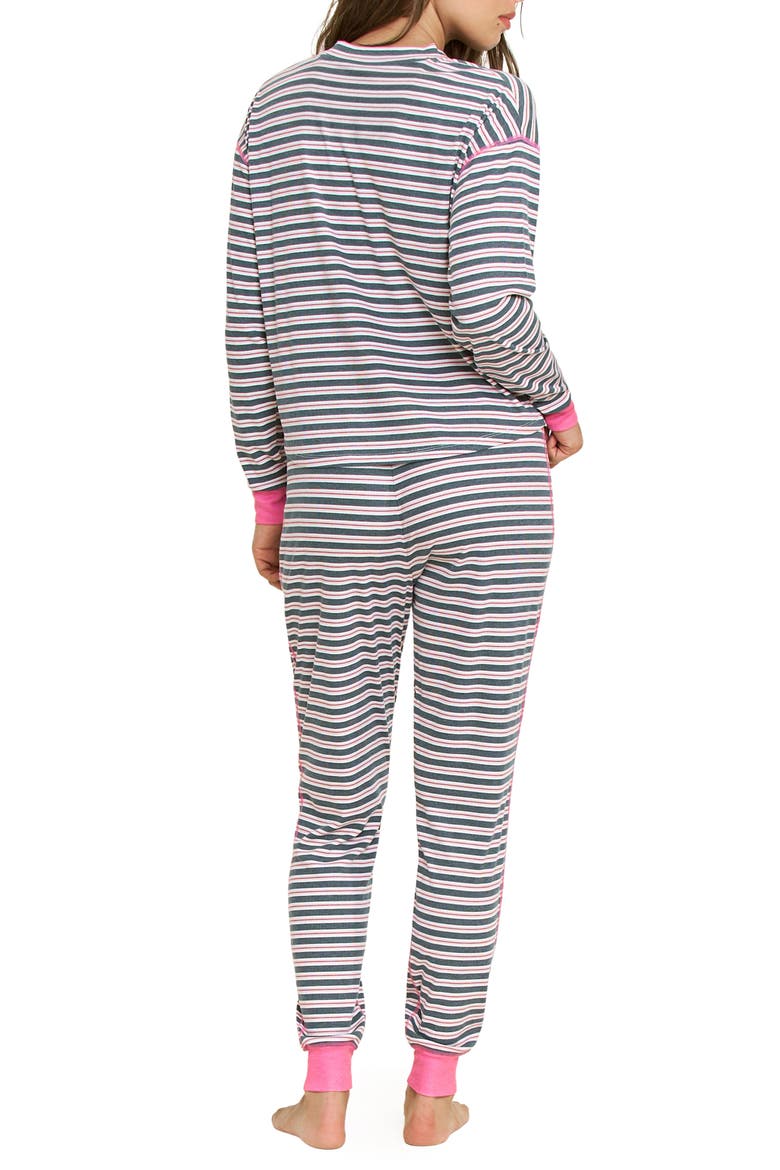 Cuddle Crew Henley Pajamas, Alternate, color, EVERGREEN STRIPE