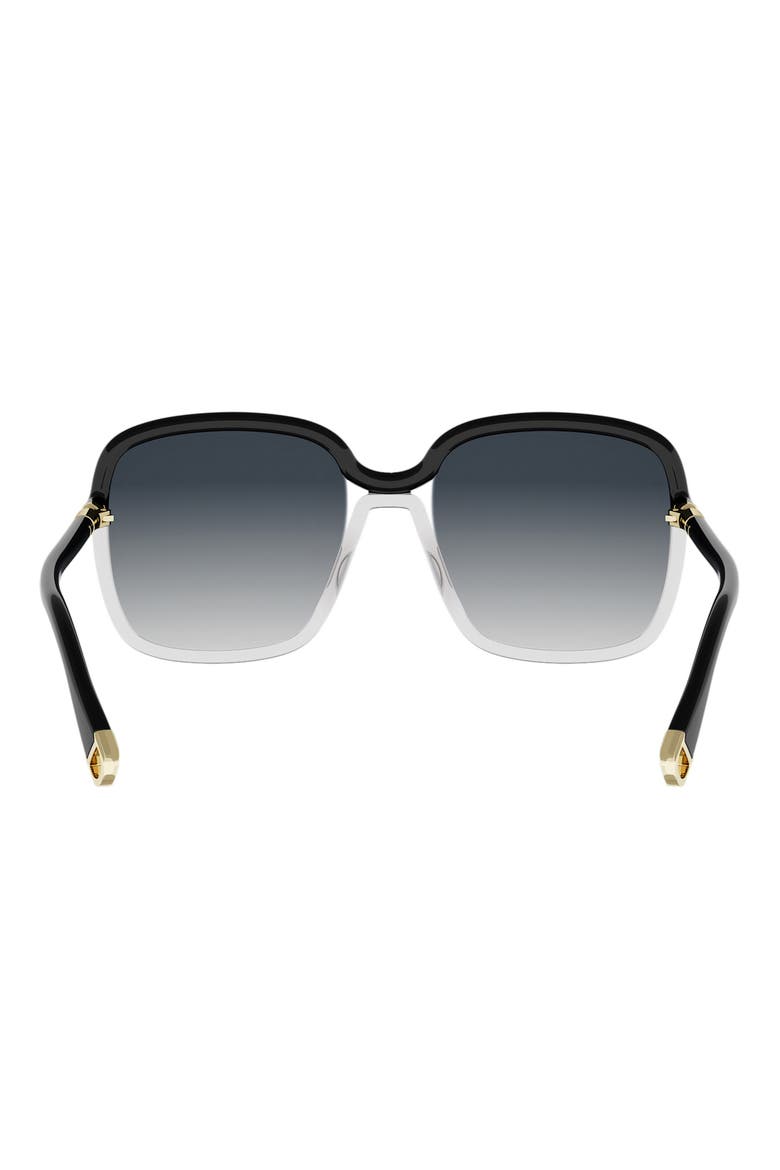 TwinColors 56mm Gradient Square Sunglasses, Alternate, color, BLACK/ OTHER / GRADIENT SMOKE