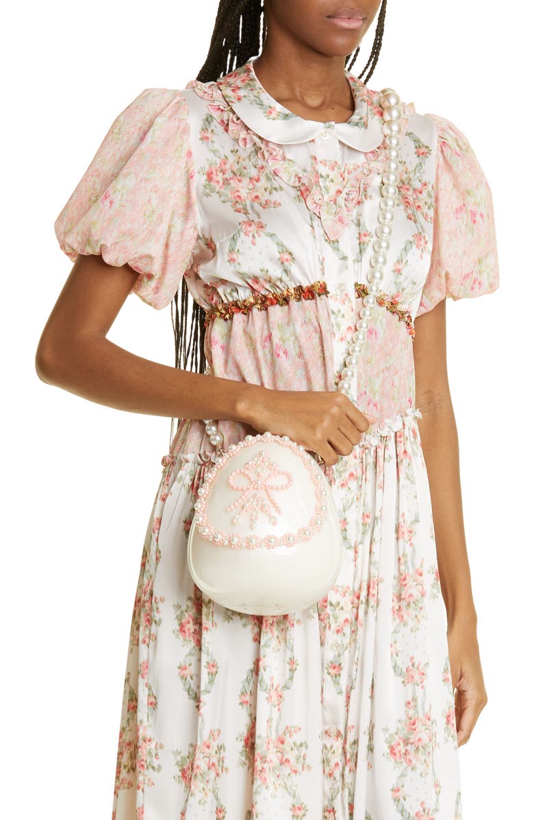 Simone Rocha Large Fabergé Egg Bag with Imitation Pearl Strap, Alternate, color,